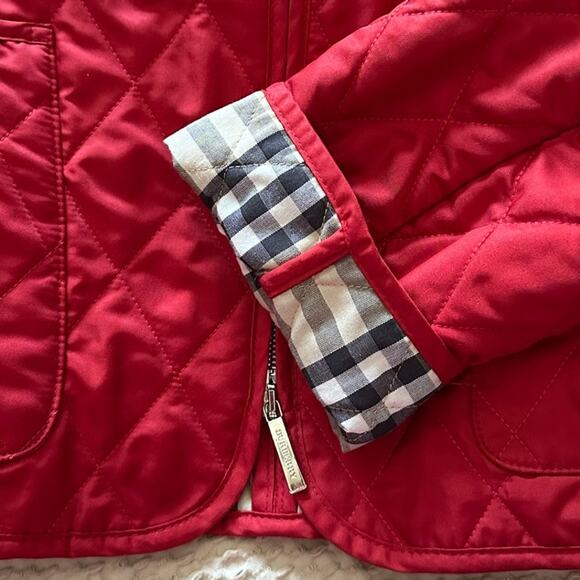 Burberry Nova Check Lining Red Quilted Zipper Jacket Small Made in England - Picture 10 of 11